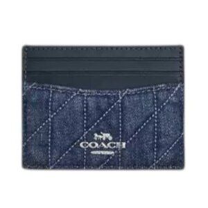 NWOT Coach Slim Id Card Case In Regenerative Cotton With Quilting